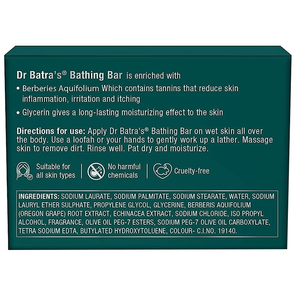 Dr Batra's Bathing Bar Enriched with Berberis Aquifolium & Echinacea box of 125 gm Soap