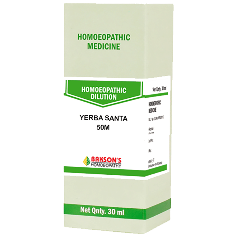 Bakson's Homeopathy Yerba Santa Dilution 50M bottle of 30 ml Dilution
