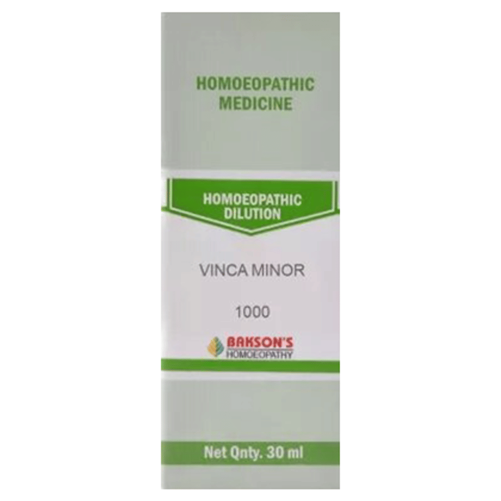 Bakson's Homeopathy Vinca Minor  Dilution 1000 CH bottle of 30 ml Dilution