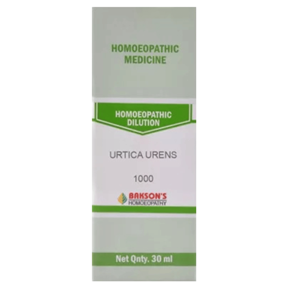Bakson's Homeopathy Urtica Urens Dilution 1000 CH bottle of 30 ml Dilution Bakson's Homeopathy Urtica Urens Dilution 1000 CH bottle of 30 ml Dilution