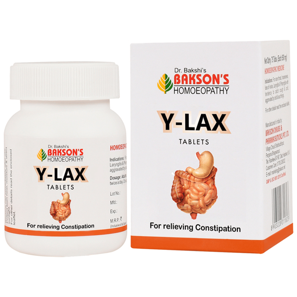 Bakson's Homeopathy Y-Lax Tablet bottle of 41 gm Tablet Bakson's Homeopathy Y-Lax Tablet bottle of 41 gm Tablet