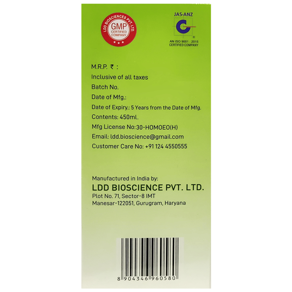 LDD Bioscience Rheuma Rite Syrup bottle of 450 ml Syrup
