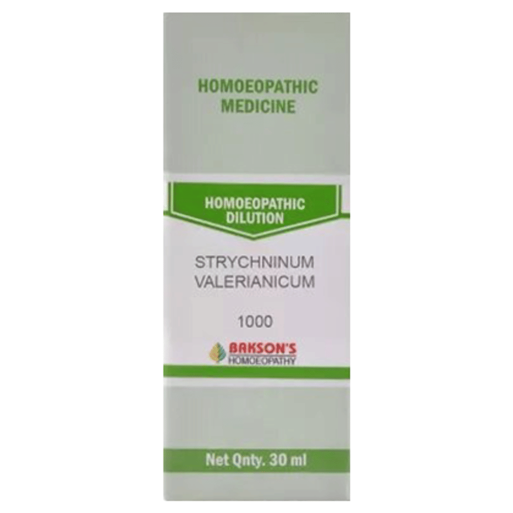 Bakson's Homeopathy Strychninum Valerianicum Dilution 1M bottle of 30 ml Dilution