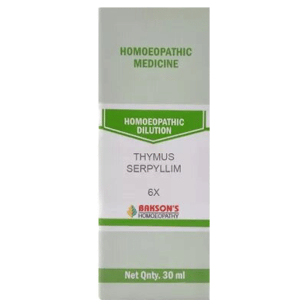 Bakson's Homeopathy Thymus Serpyllum Dilution 6X bottle of 30 ml Dilution Bakson's Homeopathy Thymus Serpyllum Dilution 6X bottle of 30 ml Dilution