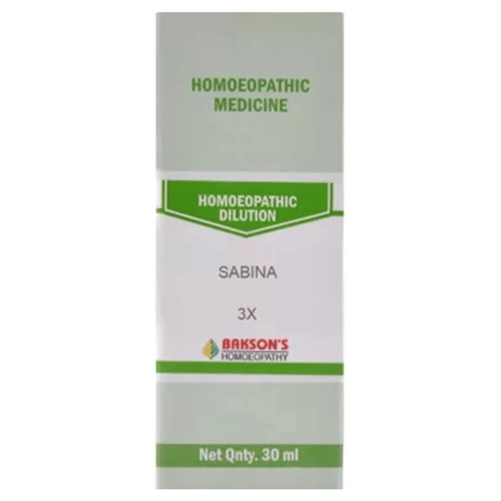 Bakson's Homeopathy Sabina Dilution 3X bottle of 30 ml Dilution
