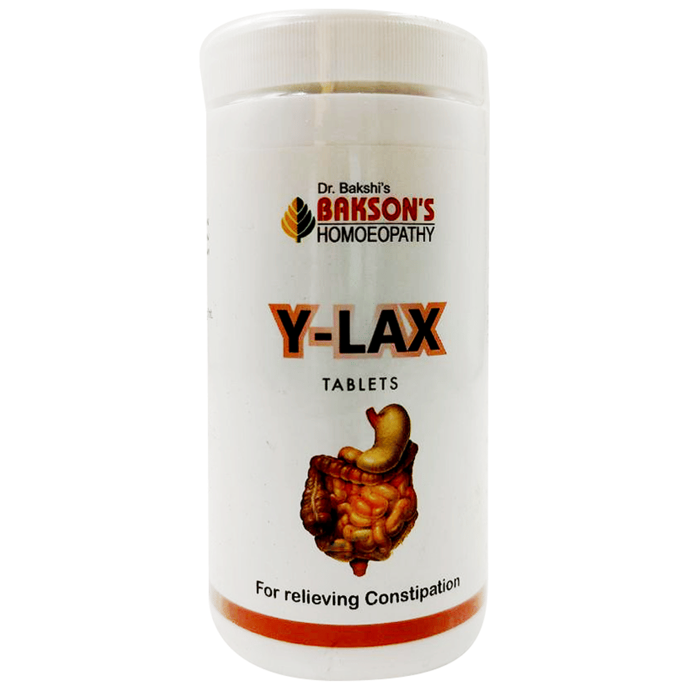 Bakson's Homeopathy Y-Lax Tablet bottle of 200 tablets