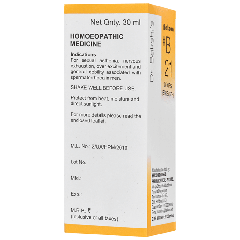 Bakson B21 Strength Drop bottle of 30 ml Drop