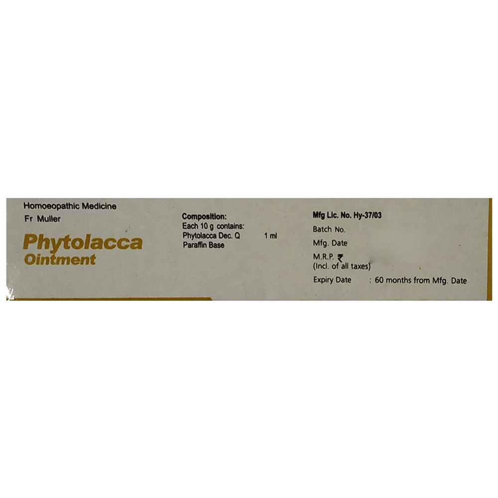 Fr Muller Phytolacca Ointment tube of 15 gm Ointment