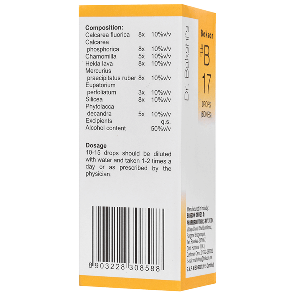 Bakson B17 Bones Drop bottle of 30 ml Drop Bakson B17 Bones Drop bottle of 30 ml Drop