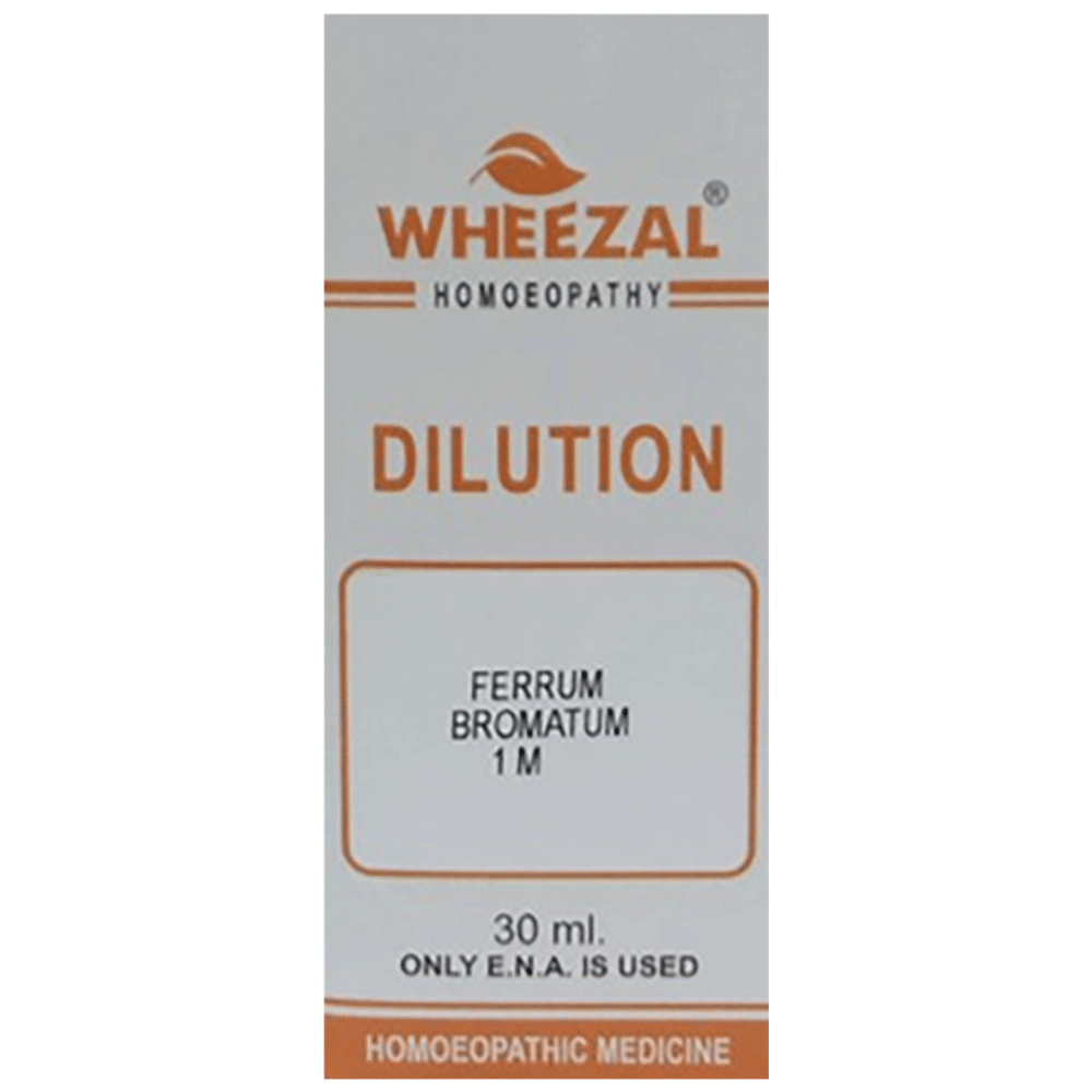 Wheezal Ferrum Bromatum Dilution 1M bottle of 30 ml Dilution Wheezal Ferrum Bromatum Dilution 1M bottle of 30 ml Dilution