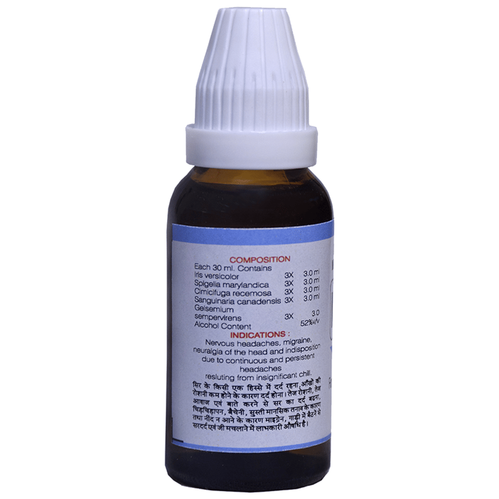 Kent's K15 Migraine Oral Drops bottle of 30 ml Oral Drops