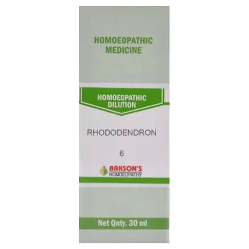 Bakson's Homeopathy Rhododendron Dilution 6 bottle of 30 ml Dilution