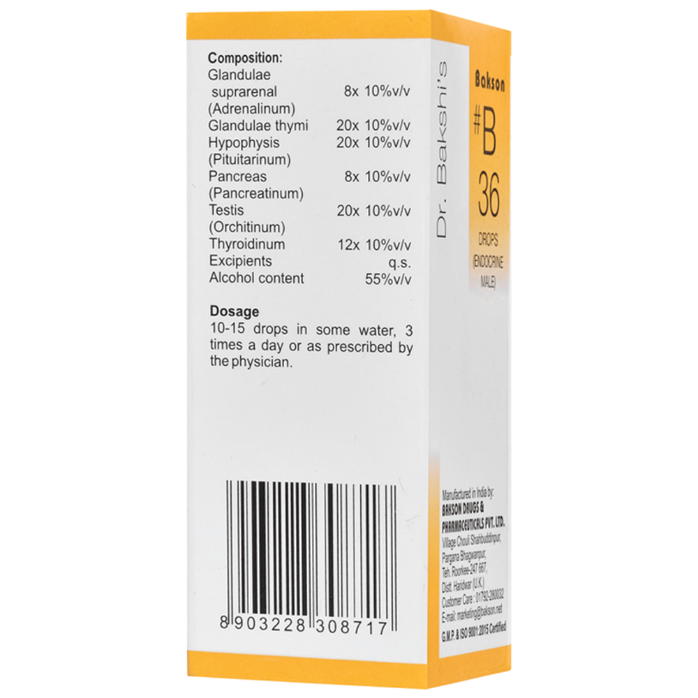 Bakson B36 Endocrine Male Drop bottle of 30 ml Drop