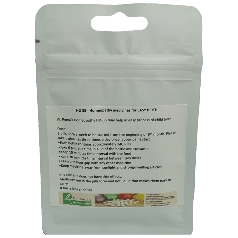 Dr. Romas Homeopathy HD-35 Easy Birth, 2 Bottles of 2 Dram packet of 2 bottles