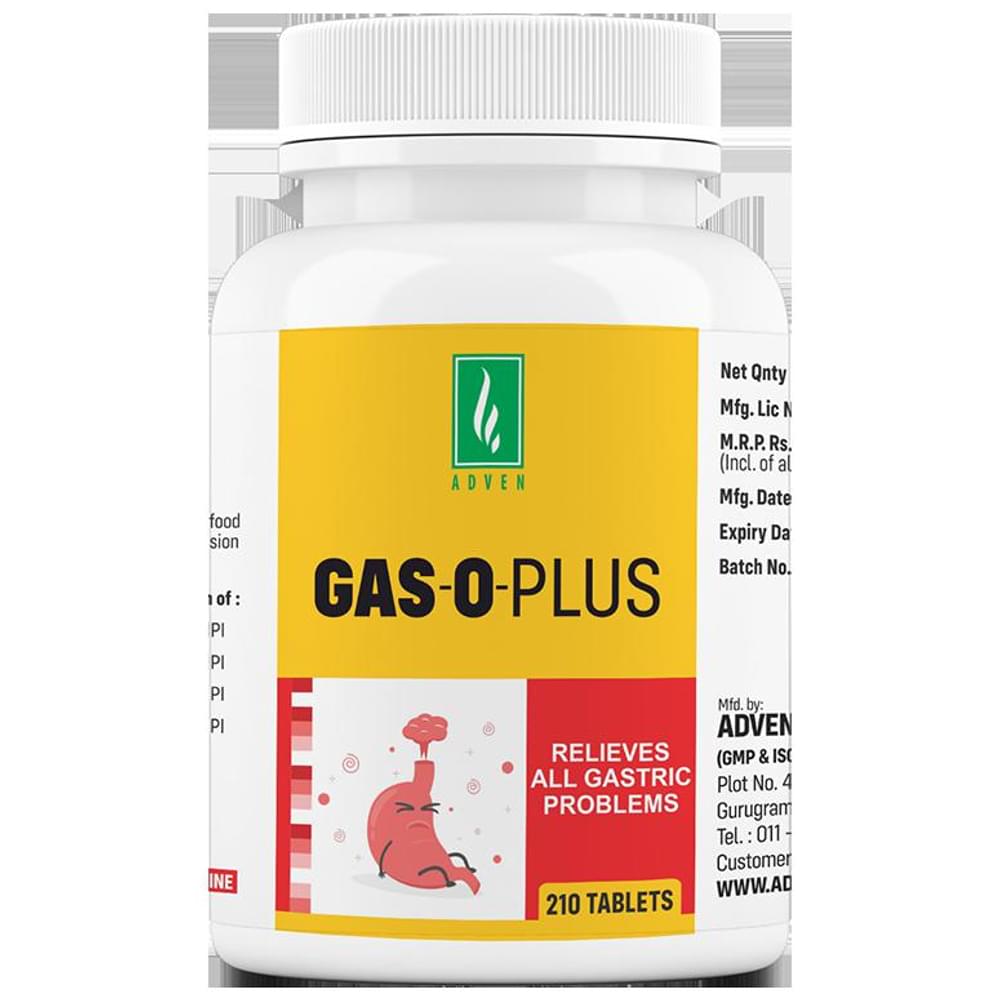 Adven Gas-O-Plus Tablet bottle of 210 tablets