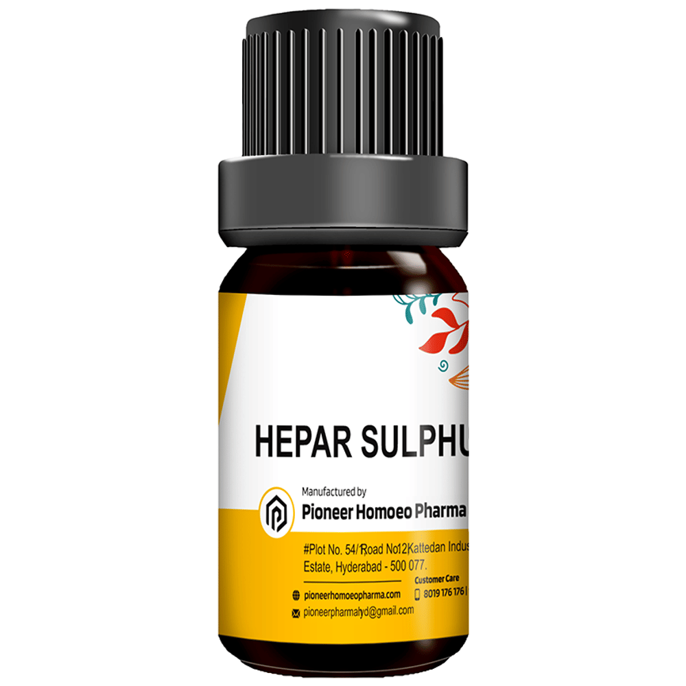 Pioneer Pharma Hepar Sulph Globules Pellets Multidose Pills 30 CH bottle of 150 tablets