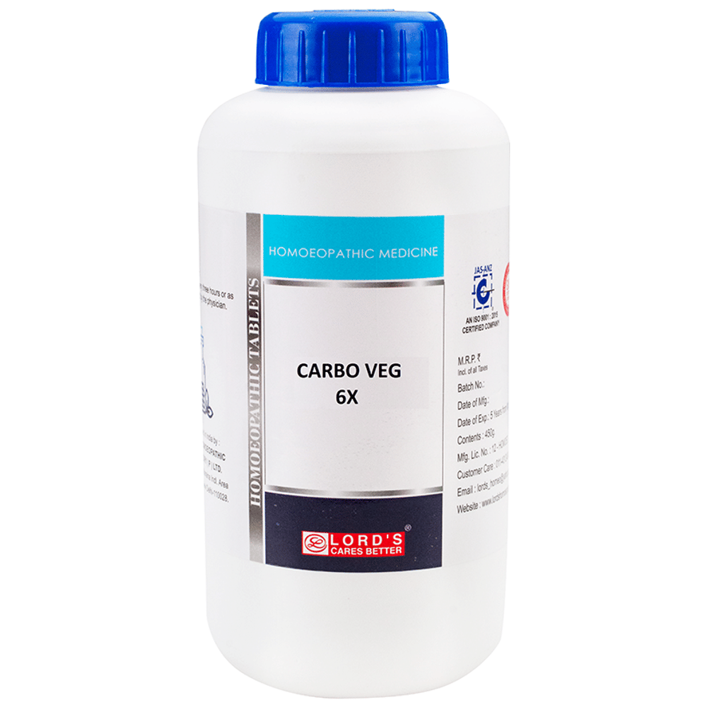 Lord's Carbo Veg Trituration Tablet 6X bottle of 450 gm Trituration Tablet