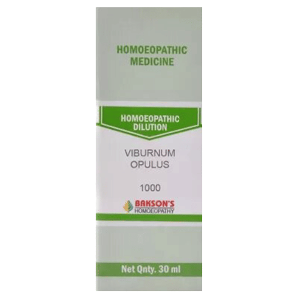 Bakson's Homeopathy Viburnum Opulus  Dilution 1000 CH bottle of 30 ml Dilution