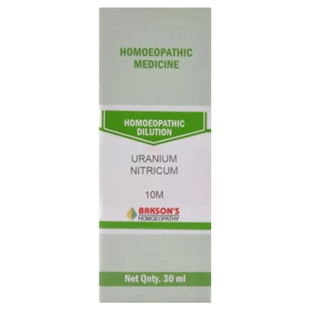 Bakson's Homeopathy Uranium Nitricum Dilution 10M bottle of 30 ml Dilution