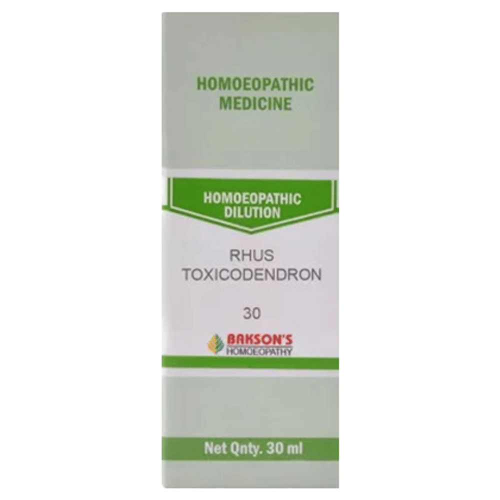 Bakson's Homeopathy Rhus Toxicodendron Dilution 30 bottle of 30 ml Dilution