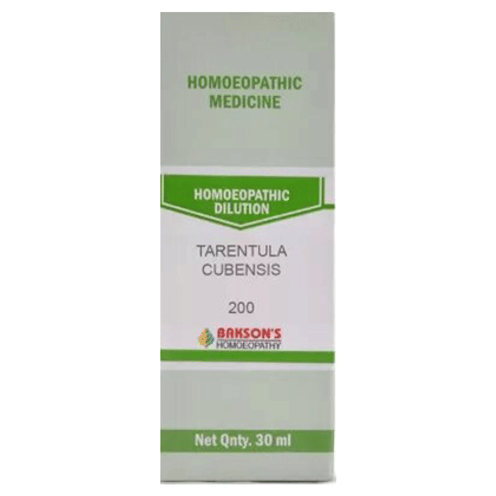 Bakson's Homeopathy Tarentula Cubensis Dilution 200 bottle of 30 ml Dilution