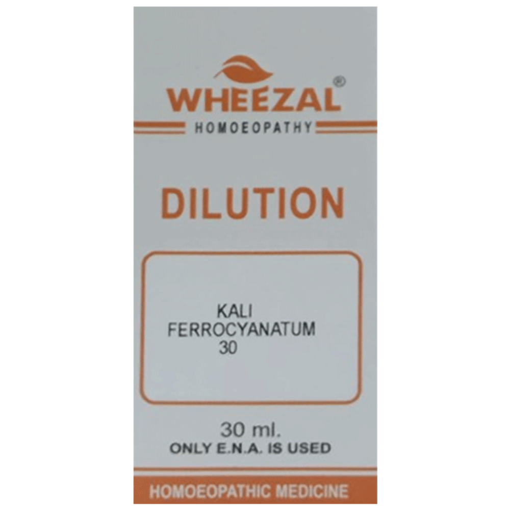 Wheezal Kali Ferrocyanatum Dilution 30 bottle of 30 ml Dilution
