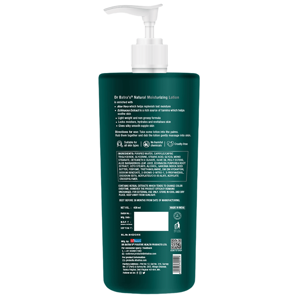 Dr Batra's Natural Moisturizing Lotion pump bottle of 400 ml Lotion Dr Batra's Natural Moisturizing Lotion pump bottle of 400 ml Lotion