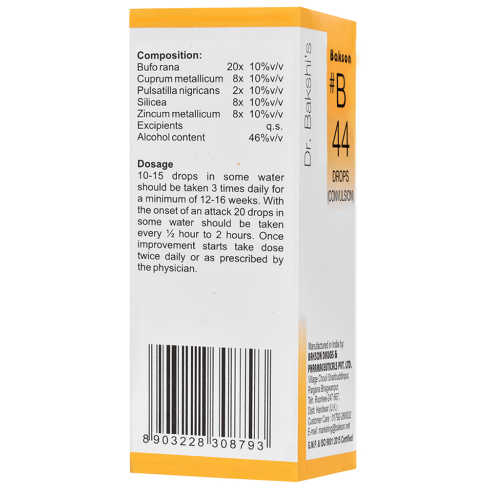 Bakson B44 Convulsion Drop bottle of 30 ml Drop