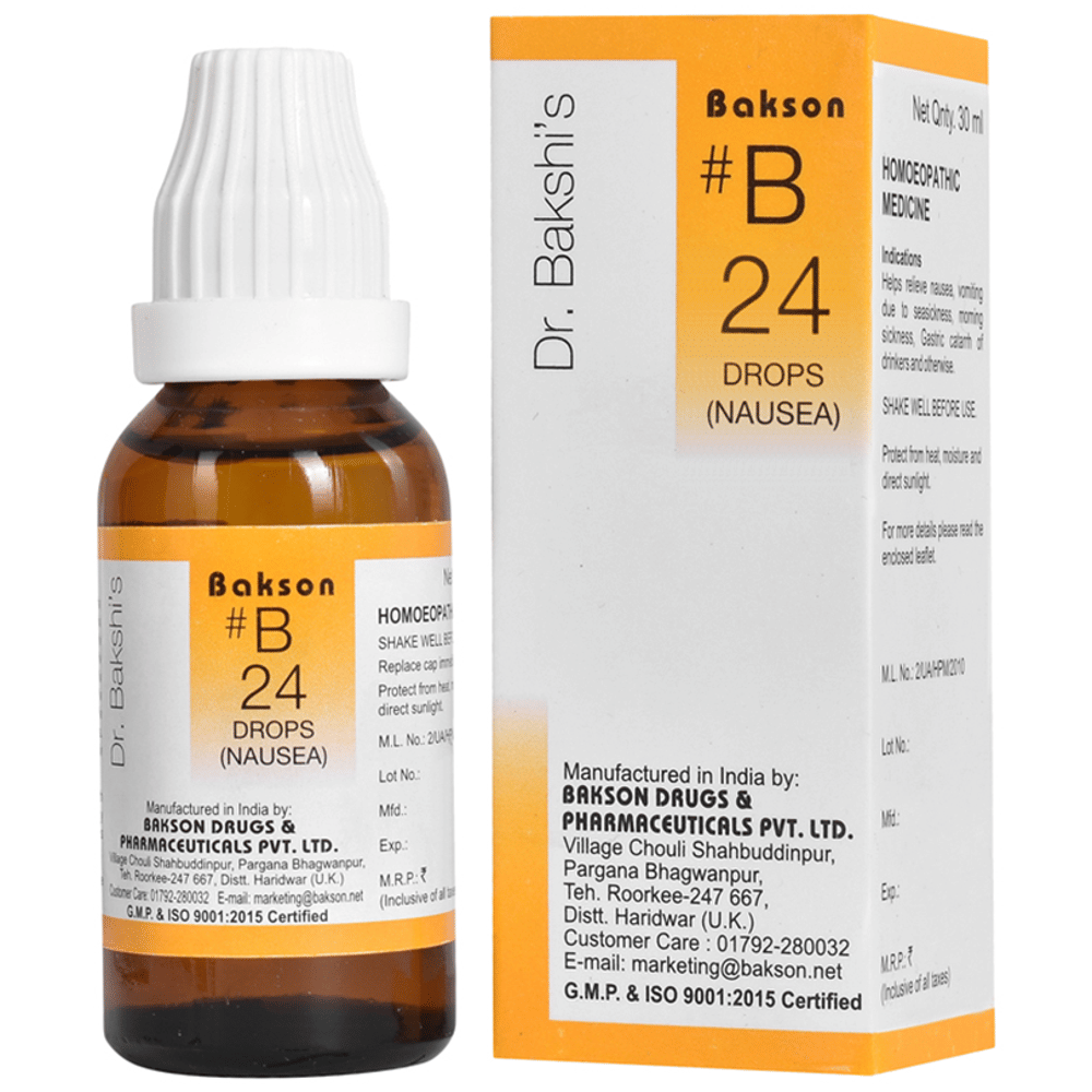 Bakson B24 Nausea Drop bottle of 30 ml Drop