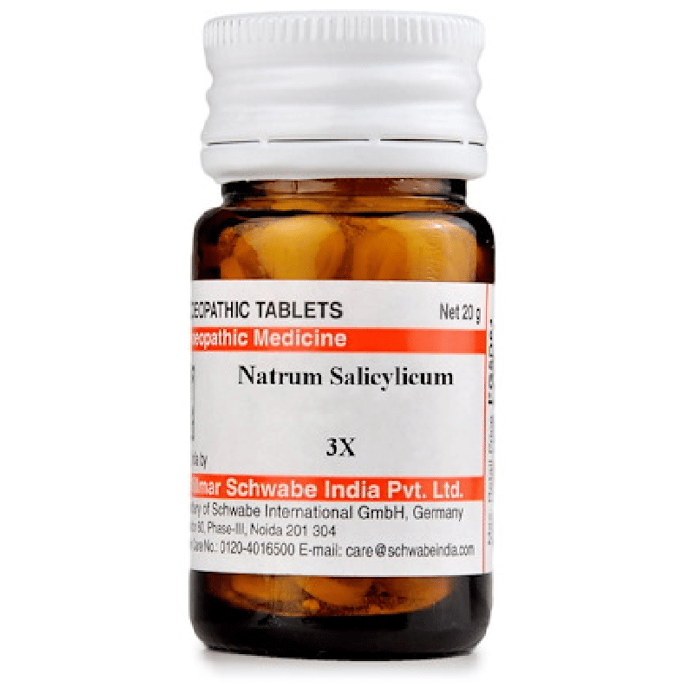 Dr Willmar Schwabe India Natrum Salicylicum Trituration Tablet 3X bottle of 20 gm Trituration Tablet