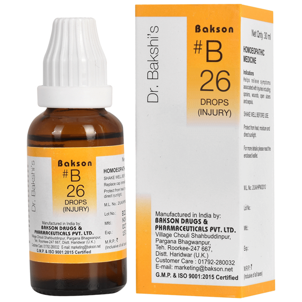 Bakson B26 Injury Drop bottle of 30 ml Drop