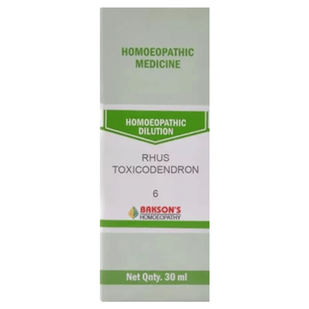 Bakson's Homeopathy Rhus Toxicodendron Dilution 6 bottle of 30 ml Dilution