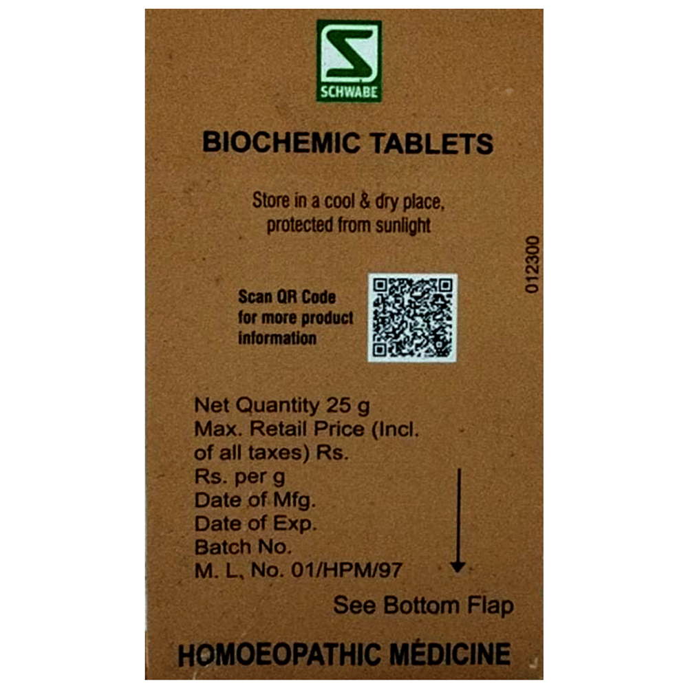 Dr Willmar Schwabe India Kali Phosphoricum Biochemic Tablet 12X bottle of 25 gm Biochemic Tablet