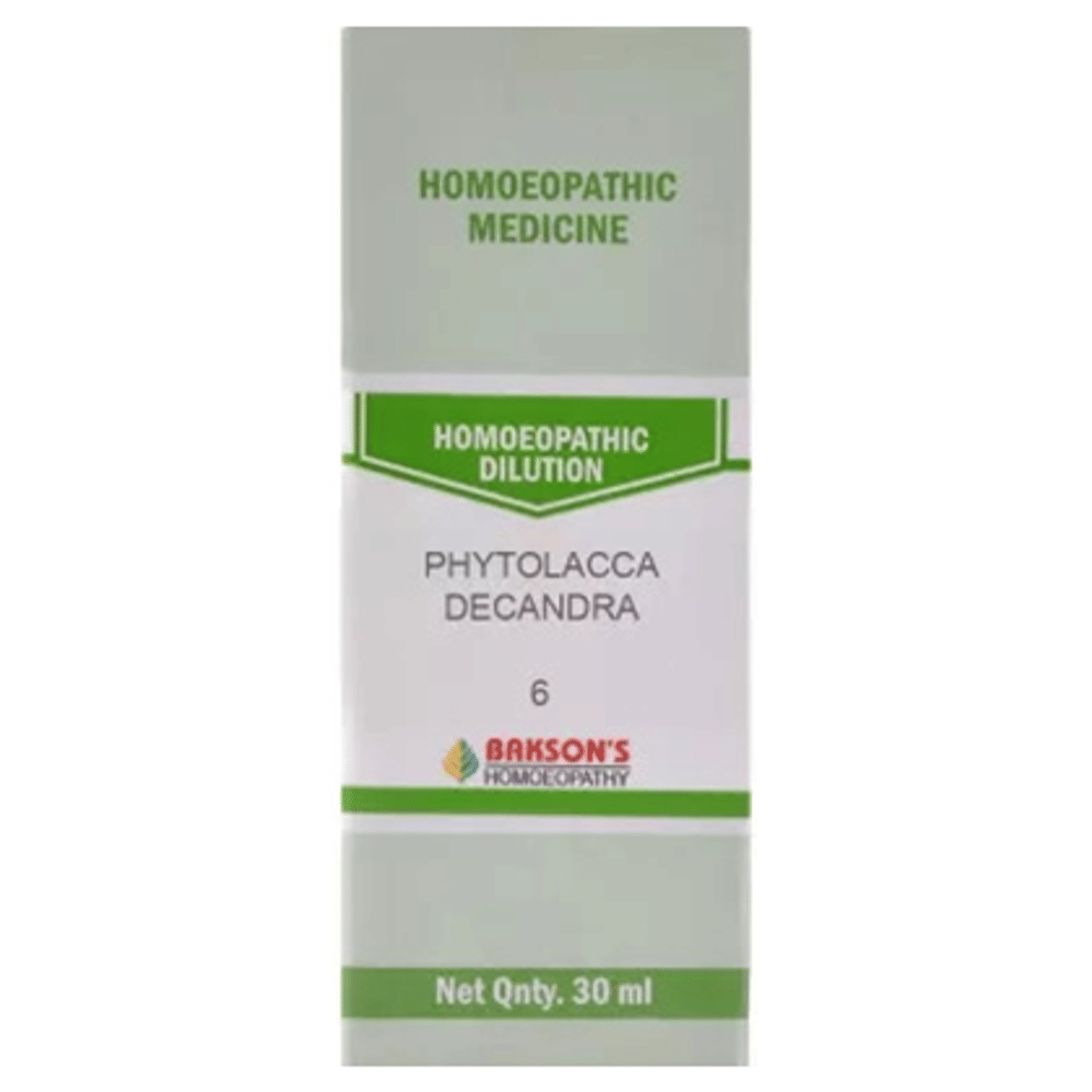 Bakson's Homeopathy Phytolacca Decandra Dilution 6 CH bottle of 30 ml Dilution Bakson's Homeopathy Phytolacca Decandra Dilution 6 CH bottle of 30 ml Dilution