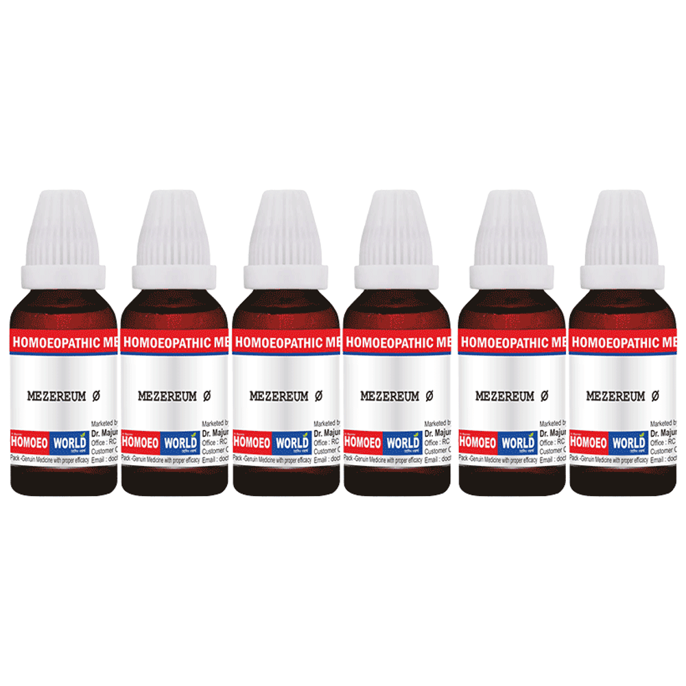 Dr. Majumder Homeo World Mezereum Mother Tincture (30ml Each) Q combo pack of 6 bottles