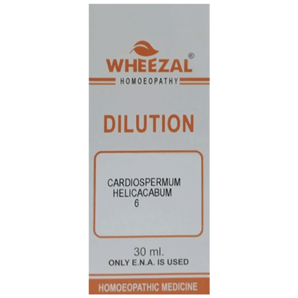Wheezal Cardiospermum Dilution 6 bottle of 30 ml Dilution