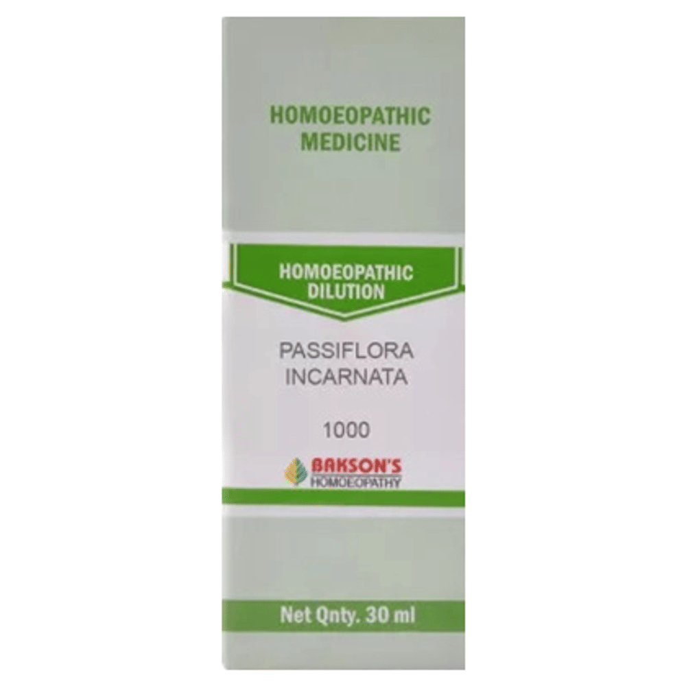Bakson's Homeopathy Passiflora Incarnata Dilution 1000 CH bottle of 30 ml Dilution Bakson's Homeopathy Passiflora Incarnata Dilution 1000 CH bottle of 30 ml Dilution