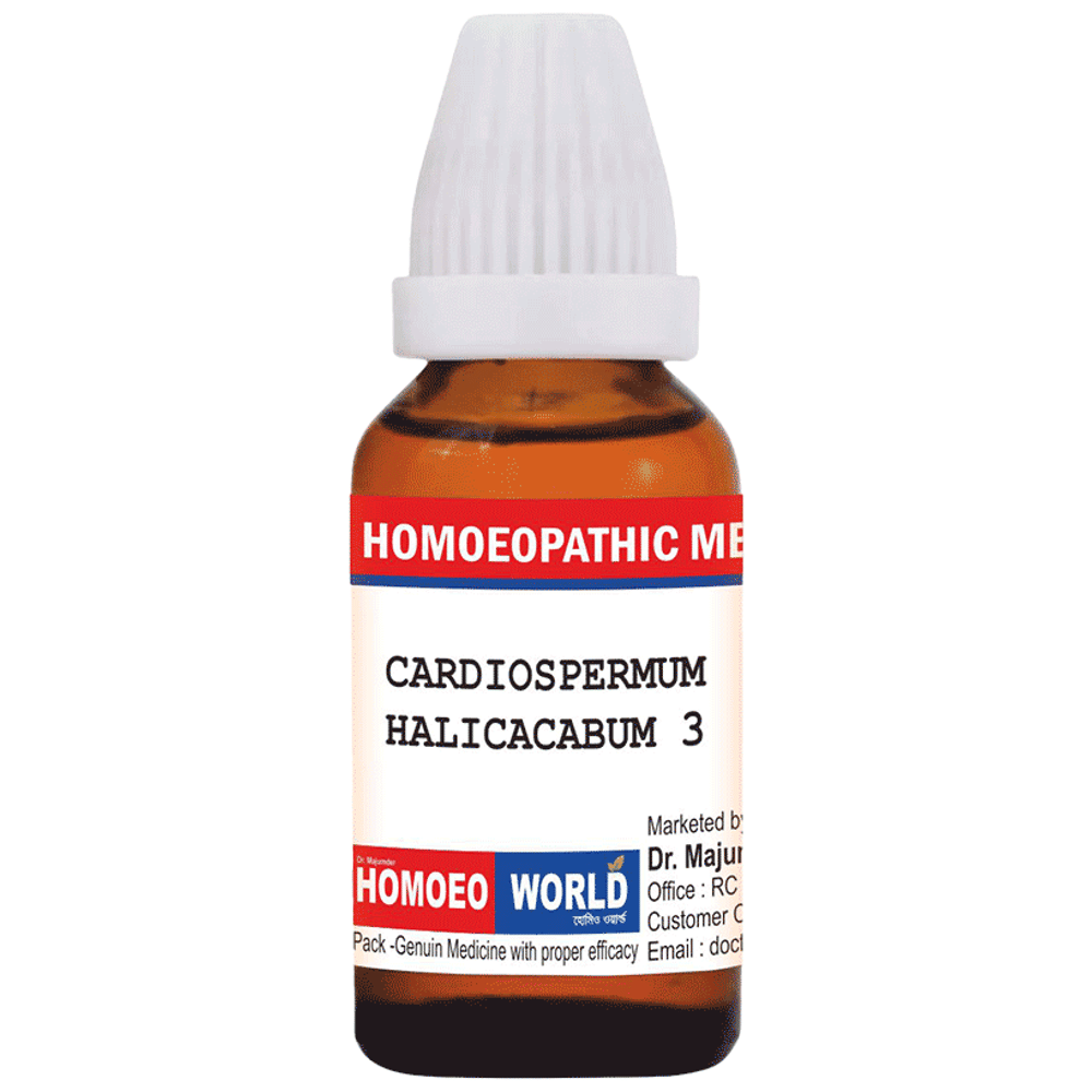 Dr. Majumder Homeo World Cardiospermum Halicacabum Dilution (30ml Each) 3 CH box of 1 Bottle