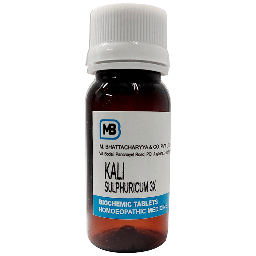 MB Kali Sulphuricum Tablet 3X bottle of 25 gm Tablet MB Kali Sulphuricum Tablet 3X bottle of 25 gm Tablet