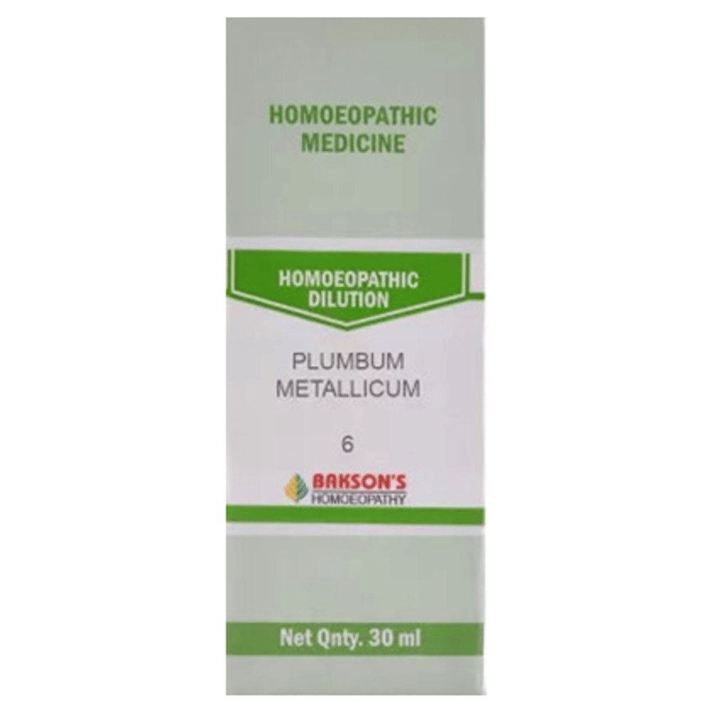 Bakson's Homeopathy Plumbum Metallicum Dilution 6 CH bottle of 30 ml Dilution