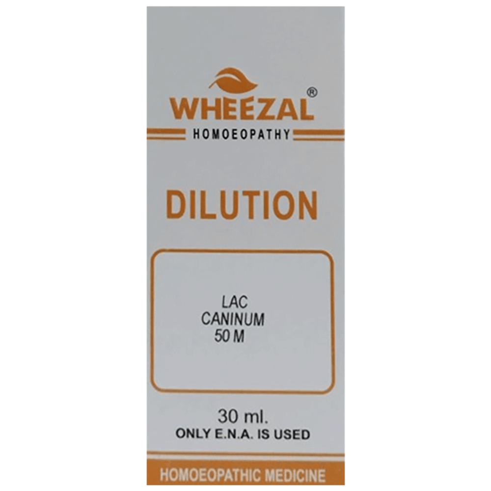 Wheezal Lac Caninum Dilution 50M bottle of 30 ml Dilution
