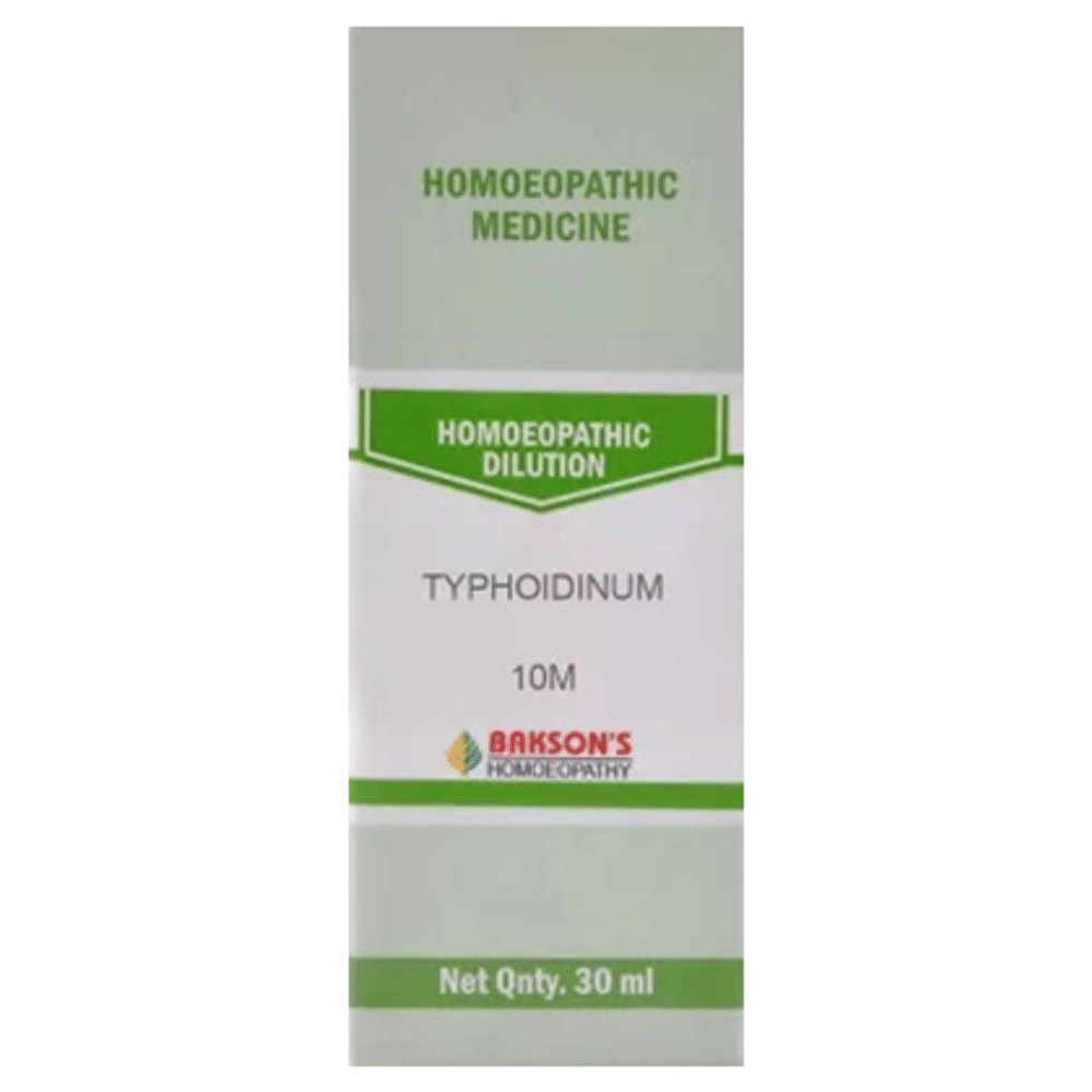 Bakson's Homeopathy Typhoidiunum Dilution 10M bottle of 30 ml Dilution