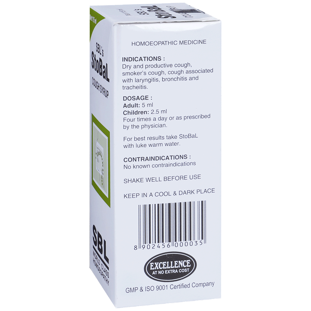 SBL Stobal Cough Syrup bottle of 115 ml Syrup
