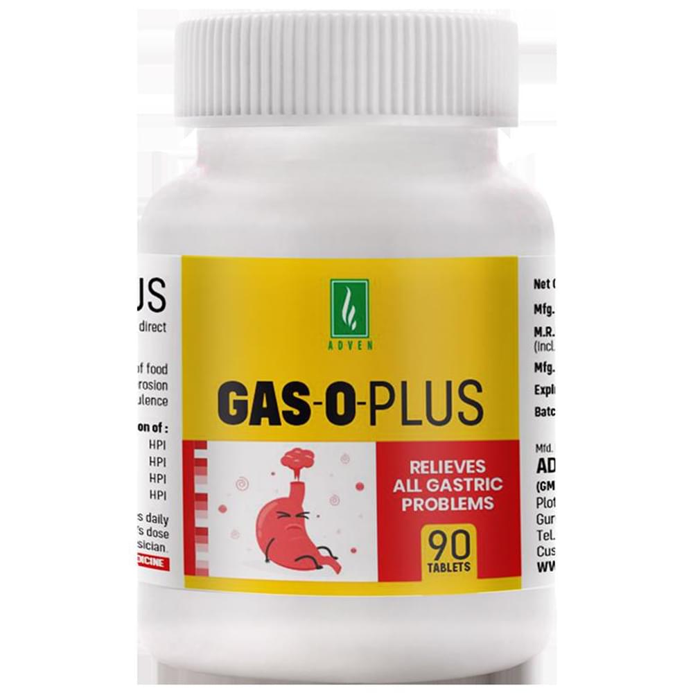 Adven Gas-O-Plus Tablet bottle of 90 tablets