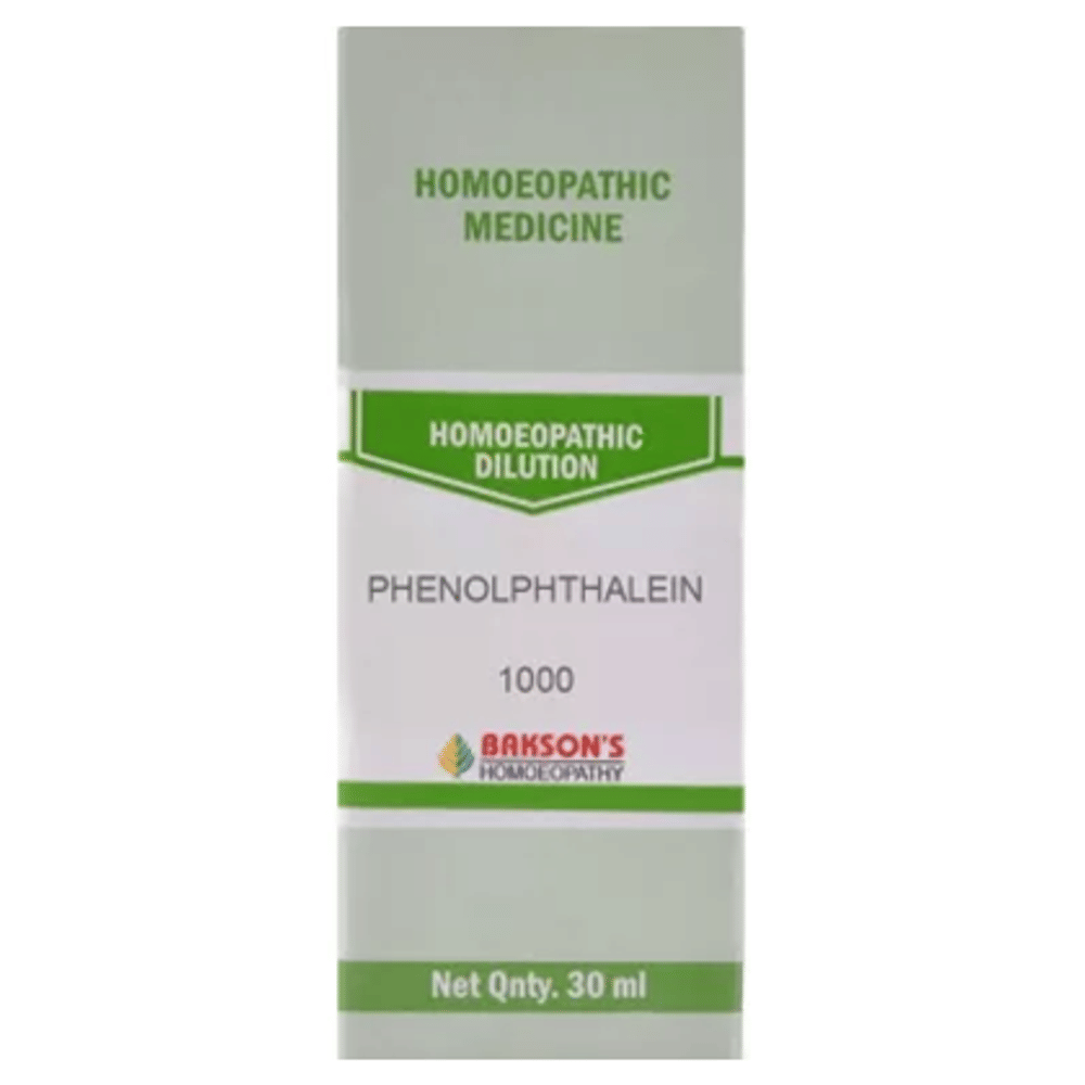 Bakson's Homeopathy Phenolphthalein Dilution 1000 CH bottle of 30 ml Dilution