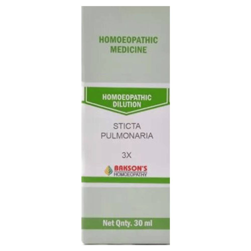Bakson's Homeopathy Sticta Pulmonaria Dilution 3X bottle of 30 ml Dilution