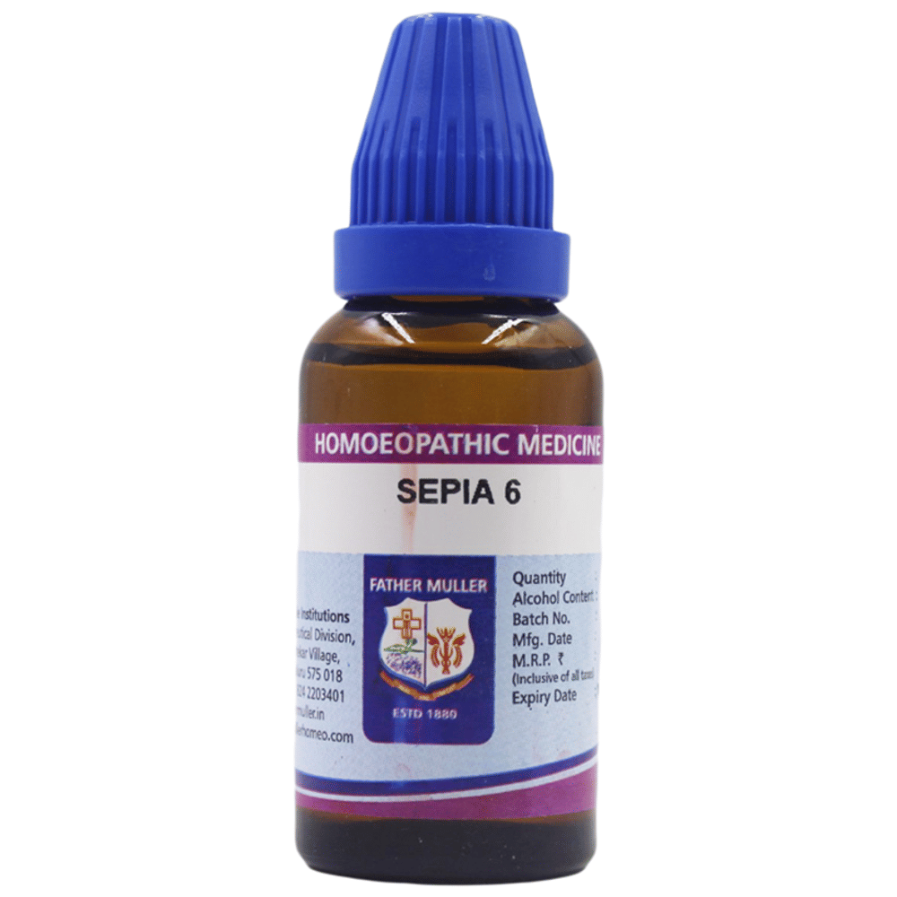 Father Muller Sepia Drop 6 bottle of 30 ml Oral Drops