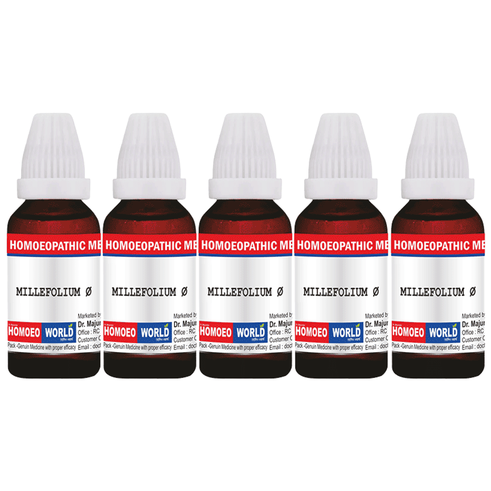Dr. Majumder Homeo World Millefolium Mother Tincture (30ml Each) Q combo pack of 5 bottles