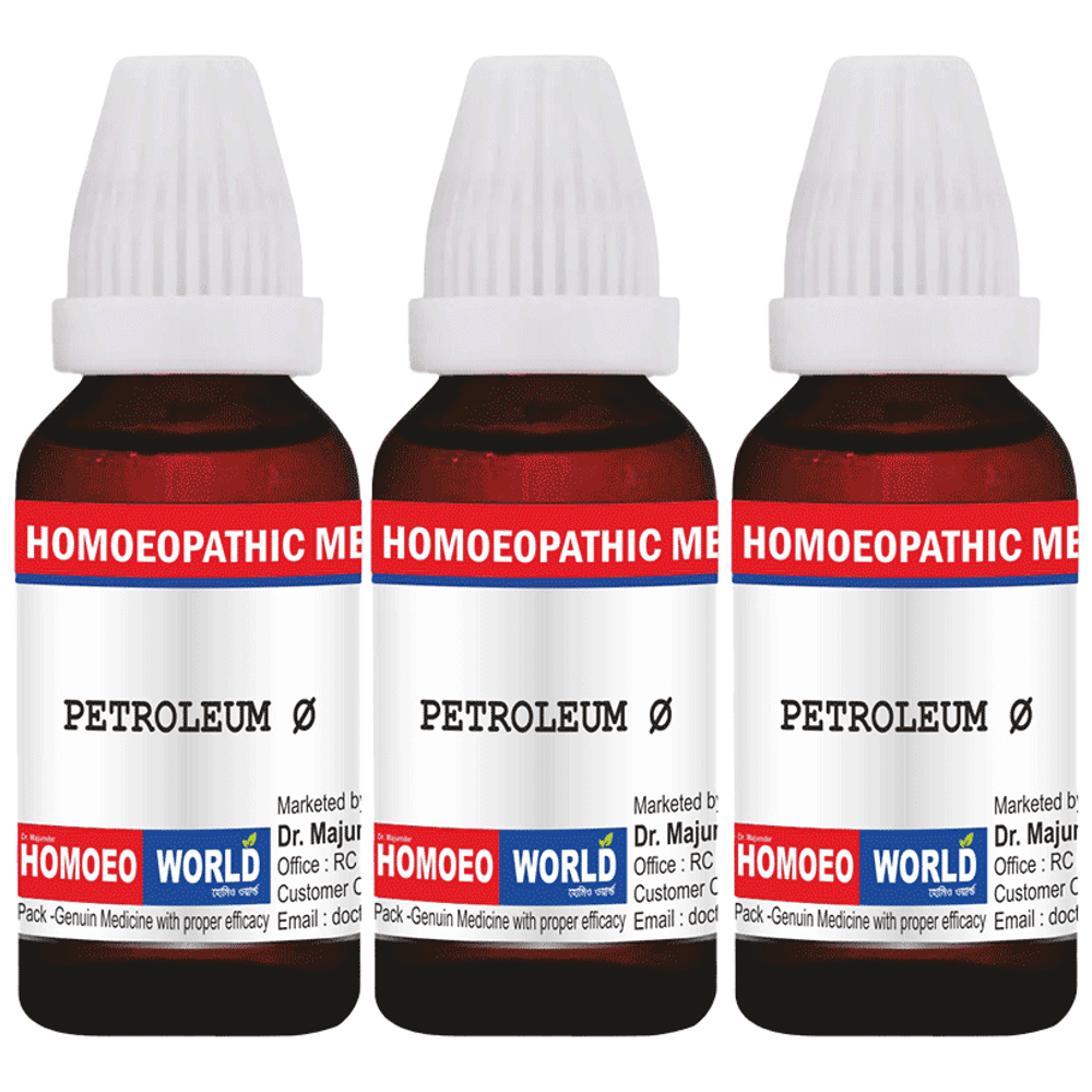 Dr. Majumder Homeo World Petroleum Mother Tincture (30ml Each) Q combo pack of 3 bottles