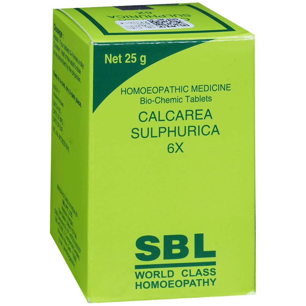 SBL Calcarea Sulphurica Biochemic Tablet 6X bottle of 25 gm Biochemic Tablet SBL Calcarea Sulphurica Biochemic Tablet 6X bottle of 25 gm Biochemic Tablet